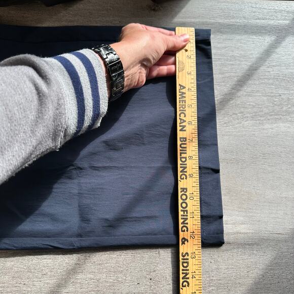 Athleta Midday Mid Rise Crop Poplin Pant Wide Leg Navy Blue Large - Picture 10 of 11